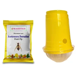 SK Agrotech IPM Trap with Fruit Fly Lure (Bactrocera Dorsalis)(Quantity-5 Traps and 5 Lures)