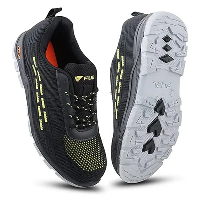 FUEL Armour-1-DD Knitted Fabric Safety Shoes for Men Industrial PVC Double Density Sole, Steel Toe(Size-6)