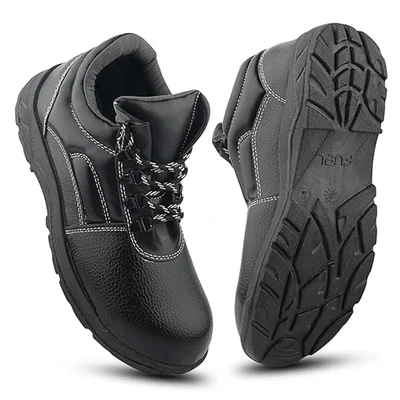 Fuel Arsenal-HC Synthetic Leather Safety Shoes for Men Industrial PVC Single Density Sole, Steel Toe(Size-6)