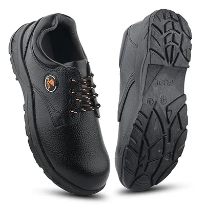 FUEL Arsenal-LC Synthetic Leather Safety Shoes for Men, Industrial PVC Single Density Sole, Steel Toe, Energy Absorption Shoe(Size-5)