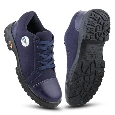 FUEL Canvee Industrial Safety Shoes for Men, PU Single Density Sole, 200J Steel Toe Work Boots(Size-6)