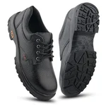 FUEL Falcon-01 Genuine Leather Safety Shoes for Men Industrial PU Single Density Sole, Steel Toe
