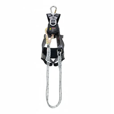 Karam KI01 PN 351 ISI Certified Safety Full Body Harness With D Ring, 2 Mtr Energy Absorbing Forked PP Rope Lanyard,2 Scaffolding Hooks