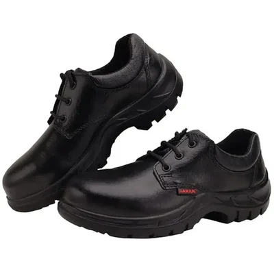 Karam 200J Steel Toe Full Grain Leather Industrial Safety Footwear Antistatic Slip Resistant Shoes FS05BL(SWSAPN)(Size-6)
