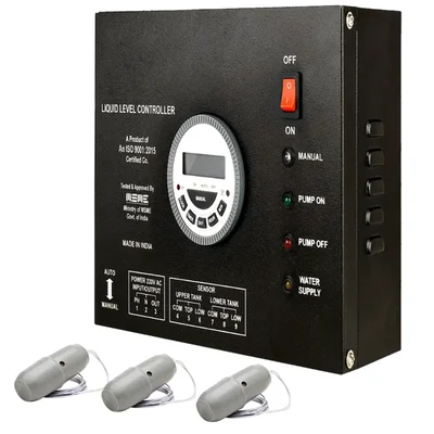 Premium Fully Automatic Water Level Controller for Corporation Water, 3 Magnetic Sensors (AQUA TIMER)-1 Year Warranty
