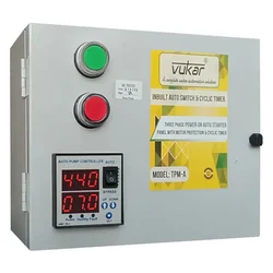 Vukar 1Hp 3Ph Fully Automatic Digital DOL Starter Panel with Auto Switch, Timer & Motor Safety (TPM-A)-3 Months Warranty