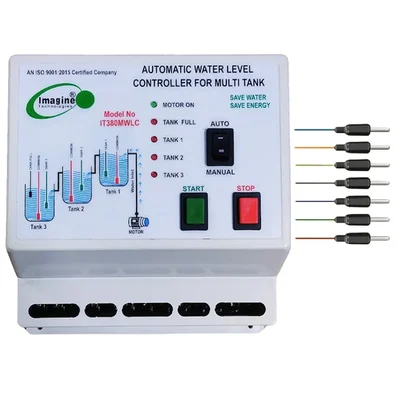 Imagine Technologies Fully Auto Water Level Controller for 3 Upper Tanks with 7 SS Sensors (IT380MWLC)-1 Year Warranty