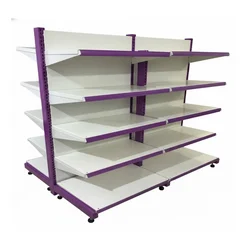 Premium Quality 5 x 2 Feet 5+5 Shelves Center/Double Sided Gondola Rack -Set of 2