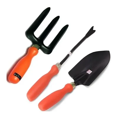 AGT Set of 3 Garden Tools Combo - Trowel, Weeder and Garden Fork (Pack of 2 - 6 Tools)