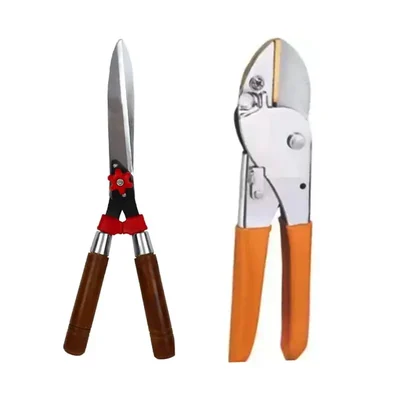 AGT High Quality Hedge Shear of Wooden Handle & Pruning Secateurs