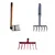 Garden Rake 4 & 6 Teeth with Handle, 7 Teeth without Handle
