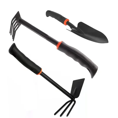 DAP Set of a Hand Rake, Cultivator-Hoe and a Hand Trowel | Used for Cultivation/Garden Maintenance - 3 Tools