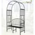 Ecofynd 6.6 Feet High x 3 Feet Wide Garden Arch with 2-Seater Bench, Metal Arbor Trellis for Climbing Plant with Outdoor Garden Chair, Backdrop Stand for Wedding Lawn Backyard Party Decor (GC001-BLK)