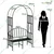 Ecofynd 6.6 Feet High x 3 Feet Wide Garden Arch with 2-Seater Bench, Metal Arbor Trellis for Climbing Plant with Outdoor Garden Chair, Backdrop Stand for Wedding Lawn Backyard Party Decor (GC001-BLK)