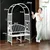 Ecofynd 6.6 Feet High x 3 Feet Wide Garden Arch with 2-Seater Bench, Metal Arbor Trellis with Outdoor Garden Chair.