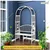 Ecofynd 6.6 Feet High x 3 Feet Wide Garden Arch with 2-Seater Bench, Metal Arbor Trellis with Outdoor Garden Chair.
