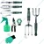 Jaiveer 9 Garden Tools Set - Trowel, Transplanter, Garden Fork, Hand Rake, Weeder, Pruning Shears, Spray Bottle, Plant Tags and Gloves