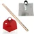 Heavy-Duty Fawda Combo of 9 Inch Round Fawda, 9 Inch Stainless Steel Square Fawda and a 3 feet Wooden Handle for the Fawdas