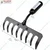Global Nature Agro 8 Tine Garden Rake With Handle, 8 Inch Blade, Metal Manual Rake For Home, Farming & Gardening