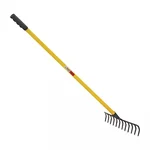 Global Nature Agro 16 Tine Garden Rake With Handle, 16 Inch Blade, Metal Manual Rake For Home, Farming & Gardening