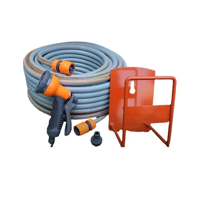 Spanco 15 m 12.5 mm Garden Hose Pipe with Connector, Adapter, Jet Sprayer and Stand