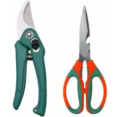 AGT Garden Tools Combo Kit of a Gardening Pruner and Gardening Scissor | Used for Small-Scale Gardening Processes (2 Tools