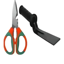 AGT Garden Tools Combo Kit of a 1 inch Khurpi and a Gardening Scissor | Used for Small-Scale Gardening Processes(2 Tools)