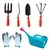 Gardening Tool Set Combo Pack of Garden Fork, Trowel, Hand Weeder, 3 Prong Cultivator, Gloves and Watering Can