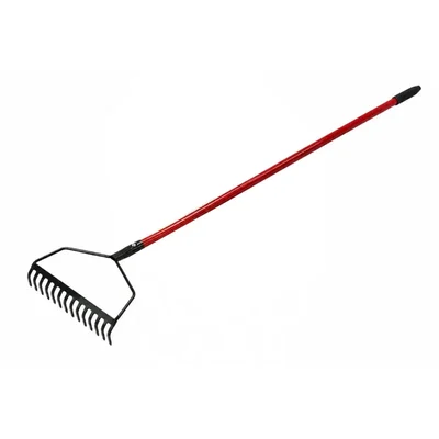 EAGRO Manual 12-Teeth Garden Rake with 4 Ft Long Handle for Soil Leveling & Landscaping