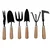 Carbon Steel 6 pcs Hand Tool Set with Wooden Handle - Weeder, Trowel, Fork, Transplanter, Cultivator & Patio Weeder