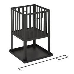 High-Quality Steel 55x32x32 Cm Garden Square Fire Basket with Handles