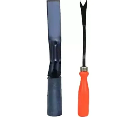 AGT Garden Tools Combo Kit of a 2 inch Khurpi and a Hand Weeder (2 Tools) | Used for Small-scale Gardening Purposes