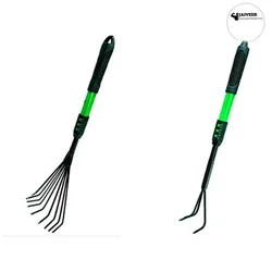 Jaiveer Garden Tools Set of a Garden Fan Rake and a Garden Hand Cultivator (2 Tools) | Used for Small-Scale Gardening