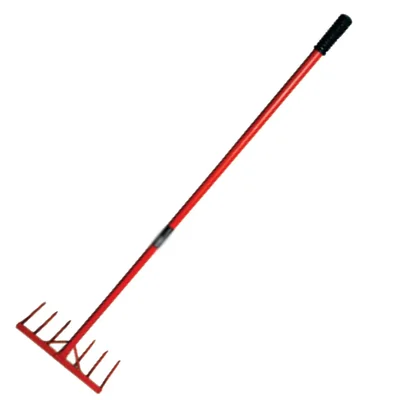 Heavy Duty Steel 4 Feet Long Handle Garden Hand Rake With 6 Inch Seven Long Pin Used For Gardening Purpose