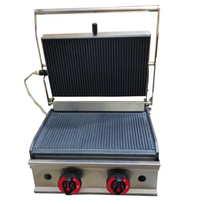 SS 11x13 Inches Gas Operated Sandwich Griller Including Top and Bottom Burner With Manual Ignition
