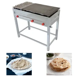 Commercial Gas Operated 24 x 36 Inch, 8 mm Thick Chapati Tawa Bhatti with Puffer Plate