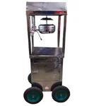 Commercial Indian SS Body Gas Operated Popcorn Machine with Trolley
