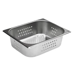 Malabar Stainless Steel Perforated Gn Pan 6mm Hole Pan, Perforated Gastronorm Pan (1/2 100mm)