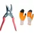 AGT Garden Tools Combo Kit of a German-Style Garden Cutter and a Pair of Gardening Gloves (2 Items)