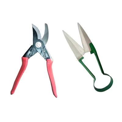 AGT Garden Tools Combo Kit of a German Style Garden Pruner and Manual Grass Shear | Used for Gardening Purposes(2 Tools)