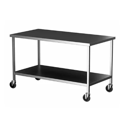 High Grade Stainless Steel 72x24x34 Inches Work Tablle With Under Shelf and Wheels For Commercial Kitchens, Hospitals