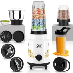 GIGAWATTS Nutri Blender with 1 Steel Jar and Leak-Proof 2 PC Jars with 3 mode Speed Controller, 1 Year Warranty