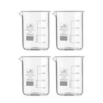 Pack of 4 Pcs 250 ml Borosilicate 3.3 Glass Beaker With Graduation Marks