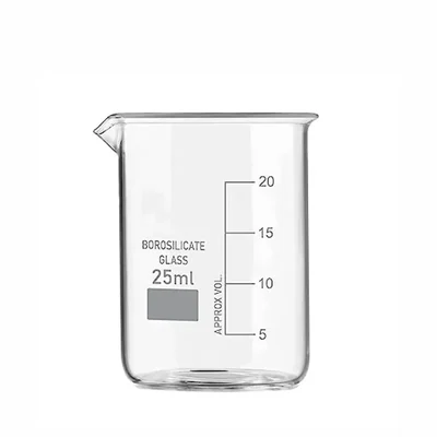 SBT Borosilicate 3.3 Glass Beaker 25 ml with Graduation Marks for Laboratory
