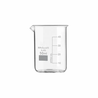 SBT Borosilicate 3.3 Glass Beaker 50 ml with Graduation Marks for Laboratory
