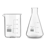 SBT 2pcs 100 ml Borosilicate 3.3 Glass Beaker and Conical Flask with Graduation Marks