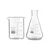SBT 2pcs 250 ml Borosilicate 3.3 Glass Beaker and Conical Flask with Graduation Marks