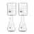 SBT 4pcs 250 ml Borosilicate 3.3 Glass Beaker and Conical Flask with Graduation Marks
