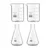 SBT 4 pcs 25 ml Borosilicate 3.3 Glass Beaker and Conical Flask with Graduation Marks
