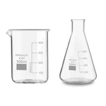 SBT 2pcs 500 ml Borosilicate 3.3 Glass Beaker and Conical Flask with Graduation Marks